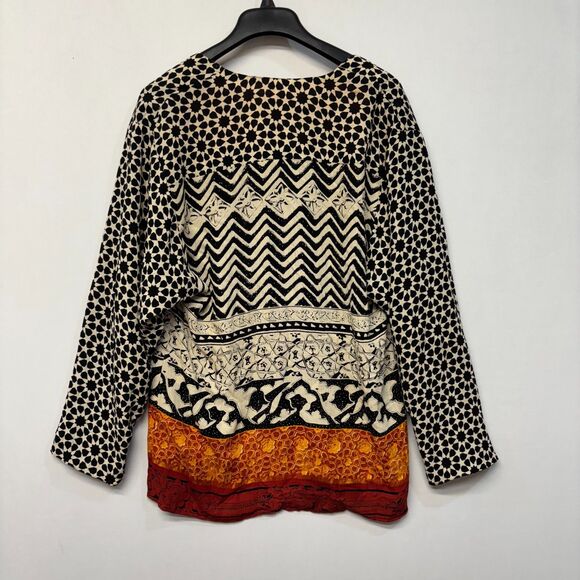 Vintage Platinum by Dorothy Schoelen Blouse Top Shirt Size Large Artsy C048 -2 - Picture 13 of 16